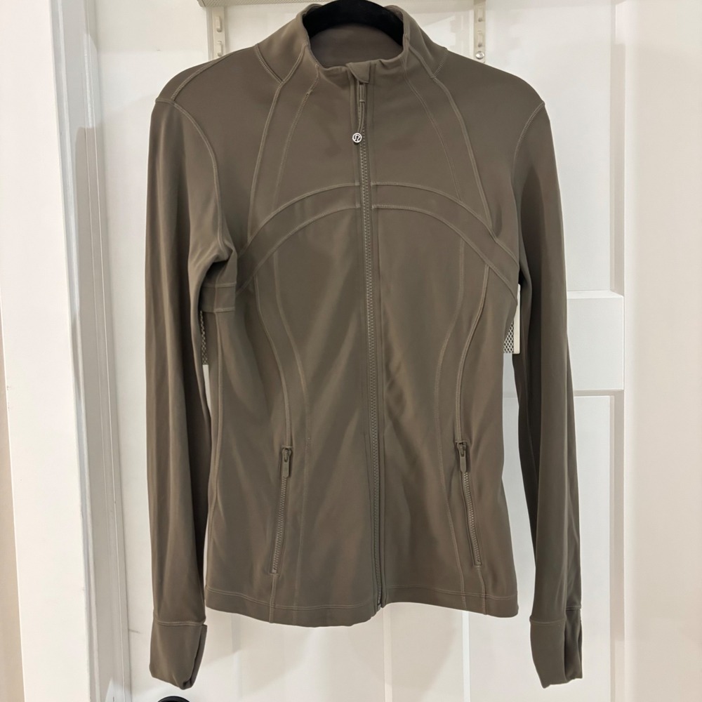 Lululemon Define Jacket Luon Full Zip Olive Green Size 8 LW4CD5S Athleisure